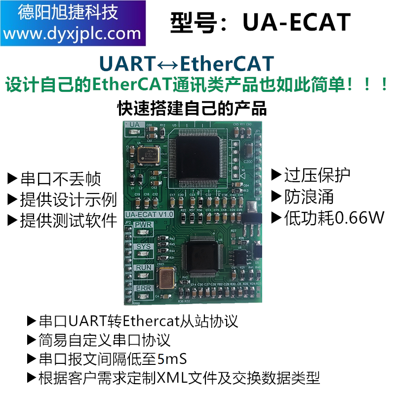 UART转EtherCAT通讯板、玩转主流通讯也这么简单！！！